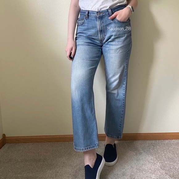 Levis Vintage 505 High Rise Dad Jeans Light Wash - Picture 1 of 10